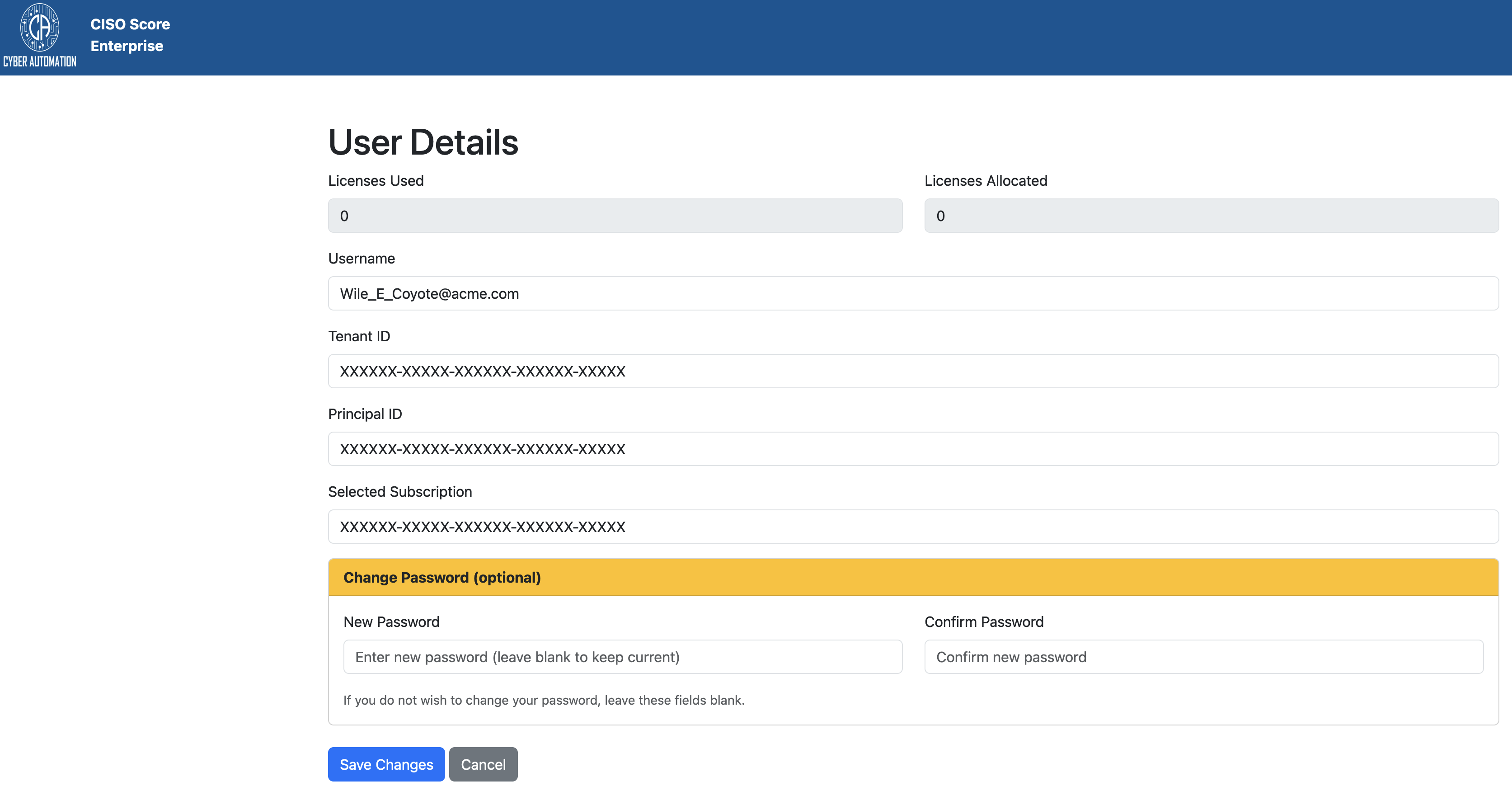 CISO Enterprise - Admin