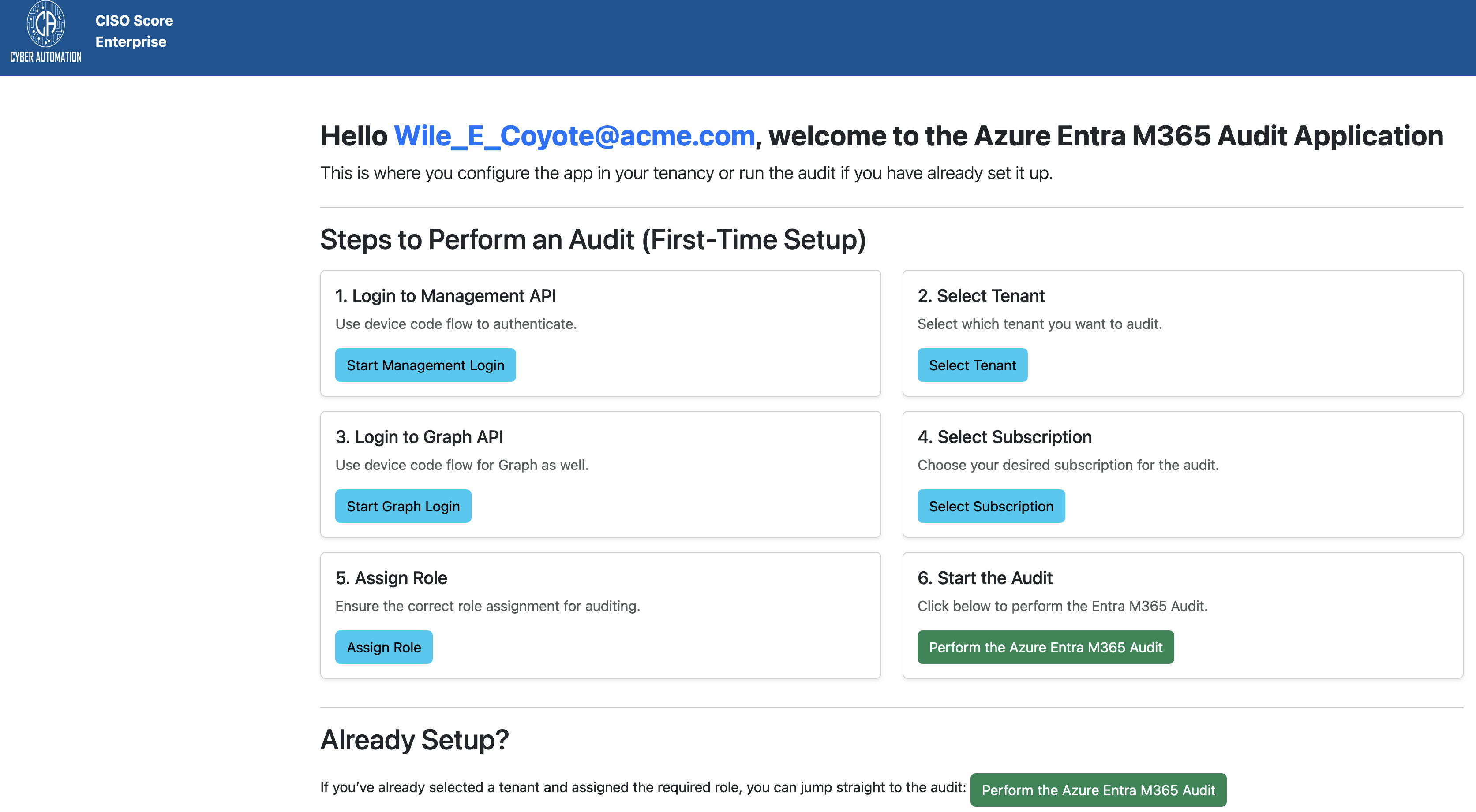 CISO Enterprise - Setup